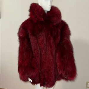Luxurious Men’s Red Silver Fox Fur Coat